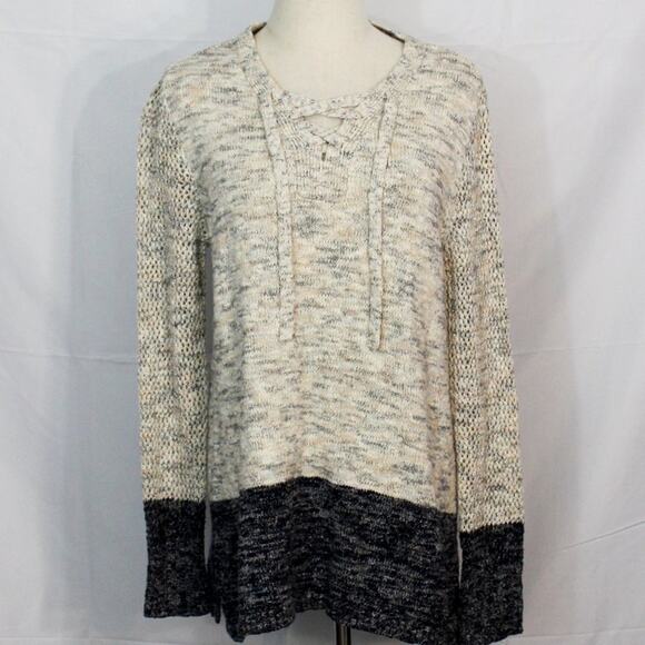 Style & Co. Lace up Front Boho Retreat Knit Sweater Size M - Picture 3 of 10